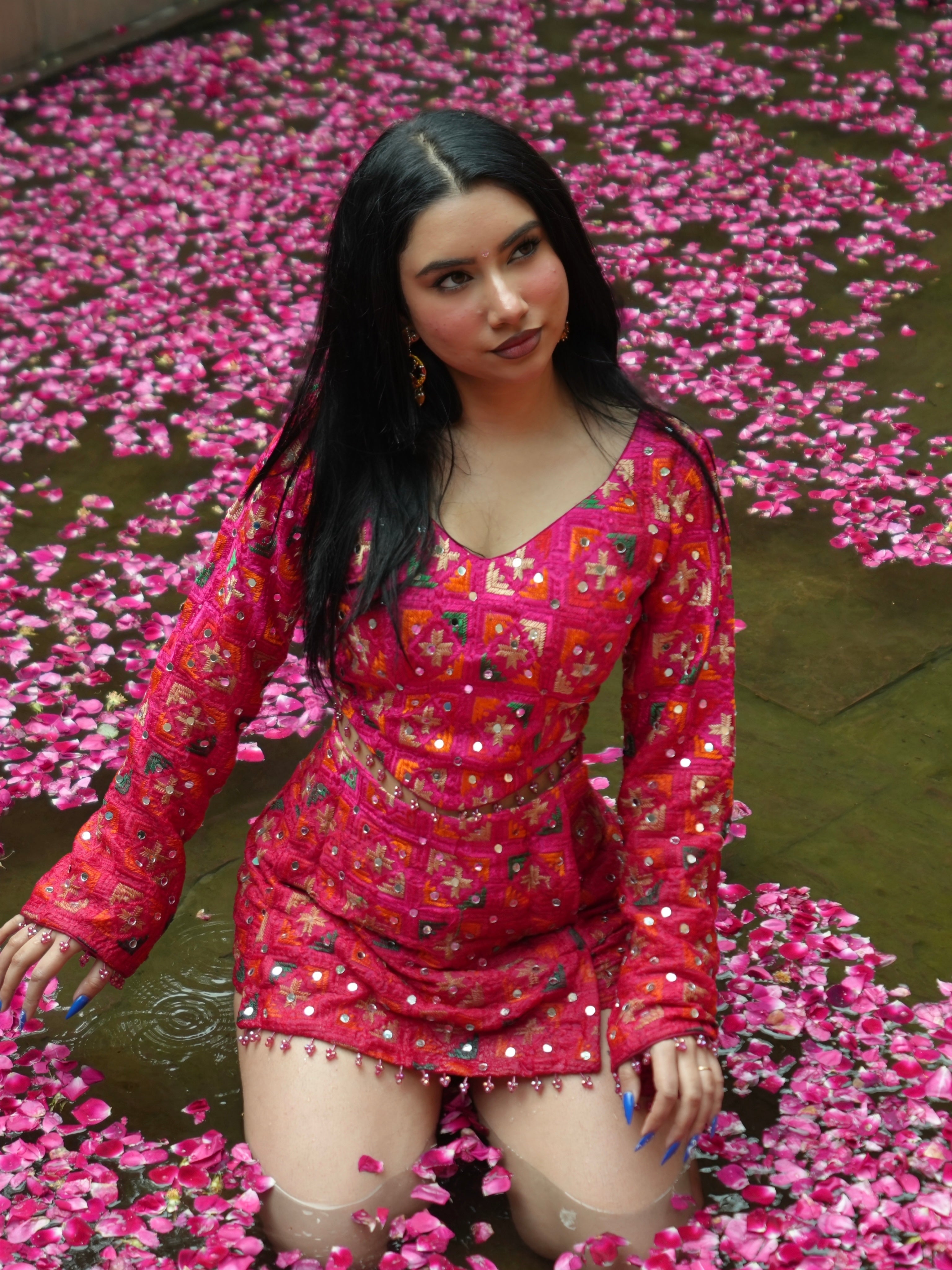 The Satrangi Phulkari Skort